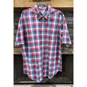 Men’s PETER MILLAR Multi Plaid Short Sleeve Button Up Shirt Size XL *B8